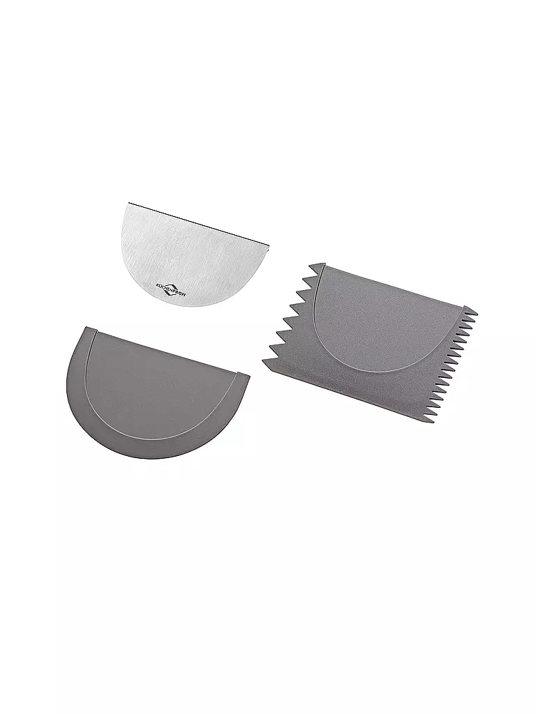 KÜCHENPROFI | Set di raschietti VARIO in silicone grigio / acciaio inox | Grigio