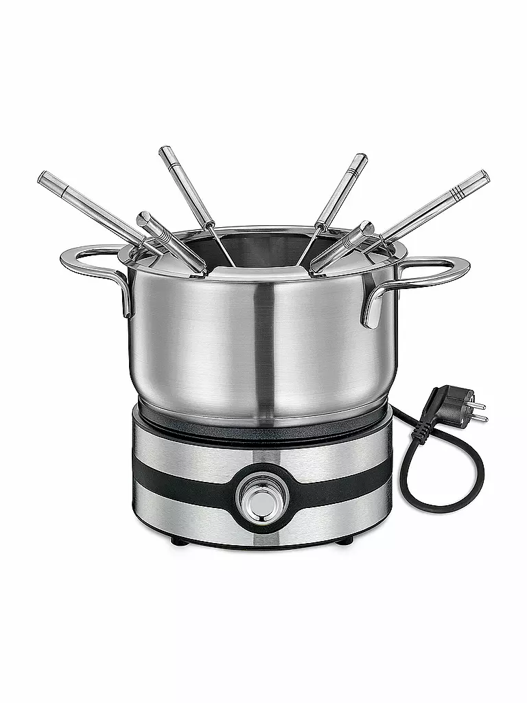 KÜCHENPROFI | Set per fonduta BASEL elettrico in acciaio inox | Argento