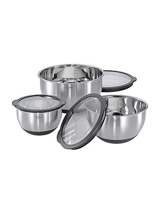 KÜCHENPROFI | Set di ciotole con coperchio DELUXE antiscivolo, 3 pz. acciaio inox/silicone