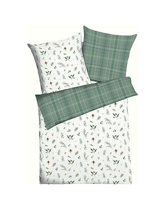 KAEPPEL | Biancheria da letto in flanella WINTER GREENS 70x90cm/140x200cm Verde