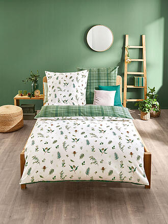 KAEPPEL | Biancheria da letto in flanella WINTER GREENS 70x90cm/140x200cm Verde