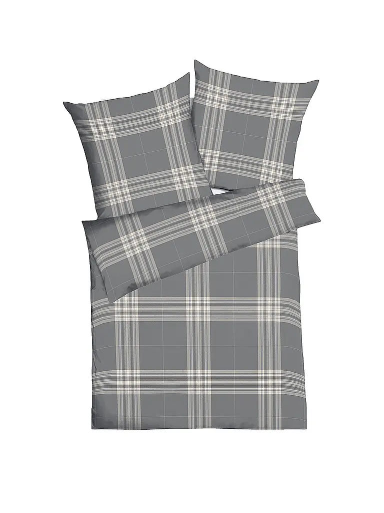 KAEPPEL | Biancheria da letto in flanella 70x90cm/140x200cm PURE Antracite | Grigio