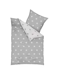 KAEPPEL | Biancheria da letto in flanella 70x90cm/140x200cm STARS Ardesia | Grigio chiaro