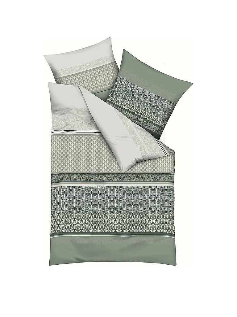 KAEPPEL | Biancheria da letto in flanella 70x90cm/140x200cm VALENCIA Jade | Verde chiaro