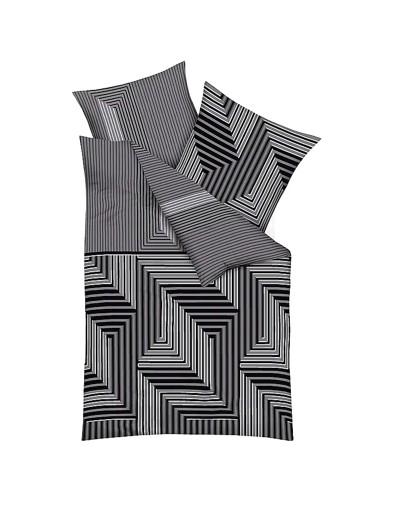 KAEPPEL | Flanell Bettwäsche 70x90cm/140x200cm ESCAPE Schwarz | Nero