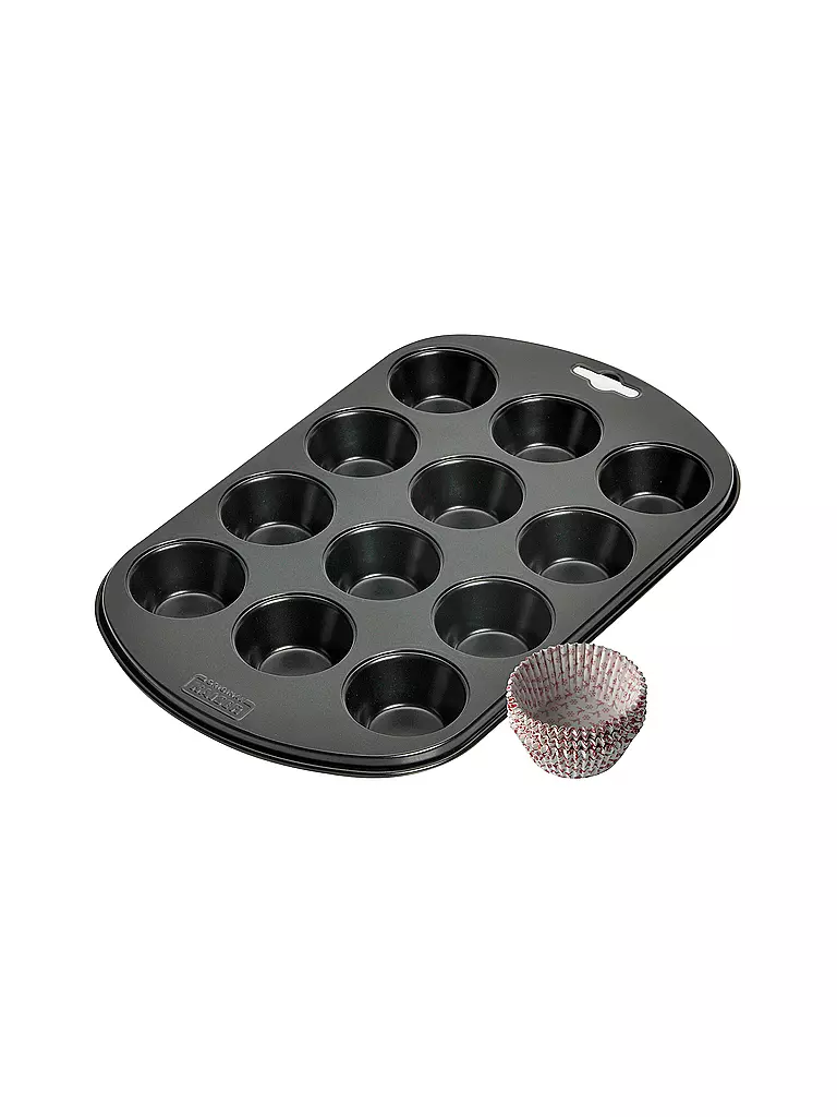 KAISER | Teglia per 12 muffin X-MAS antiaderente | Nero