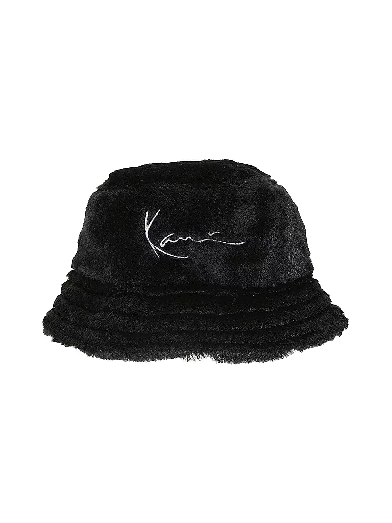 KARL KANI | Cappello da pescatore - Bucket Hat effetto pelliccia | Nero