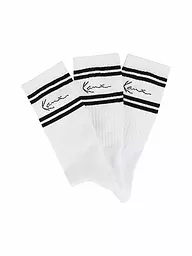 KARL KANI | Socken Signature Stripe 3-er Pkg. white black | Bianco