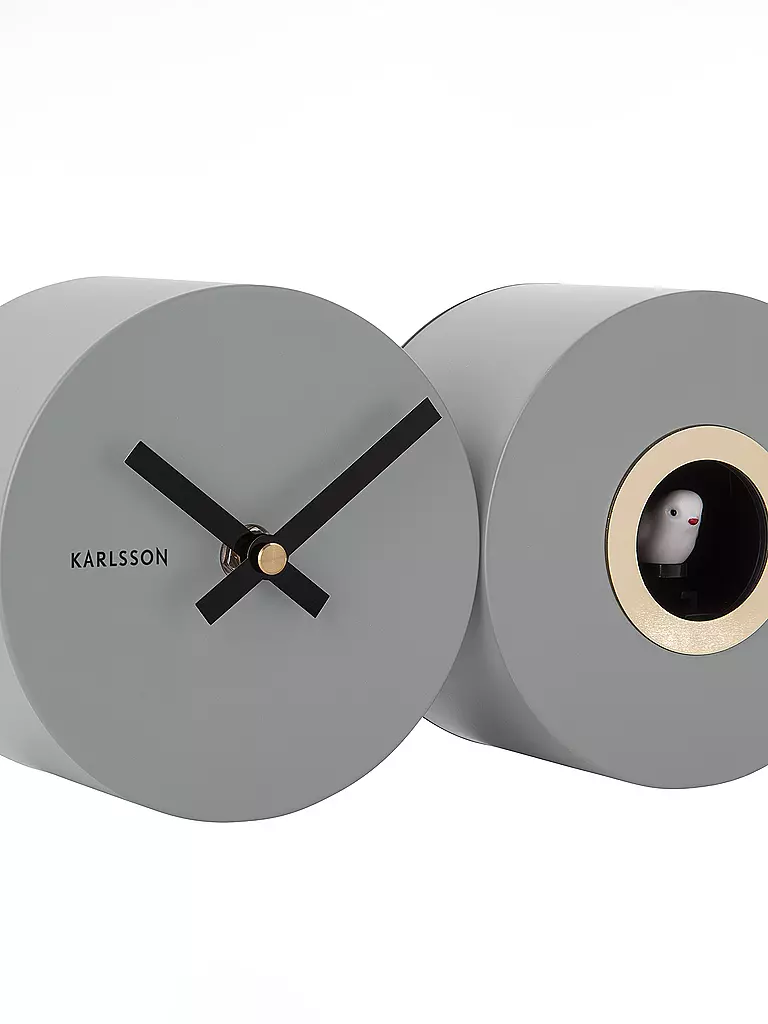 KARLSSON | Wanduhr CUCKOO DUO Grey | Grigio chiaro
