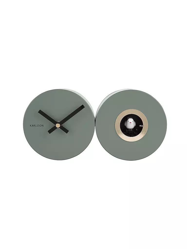 KARLSSON | Wanduhr CUCKOO DUO Jungle Green | Verde scuro