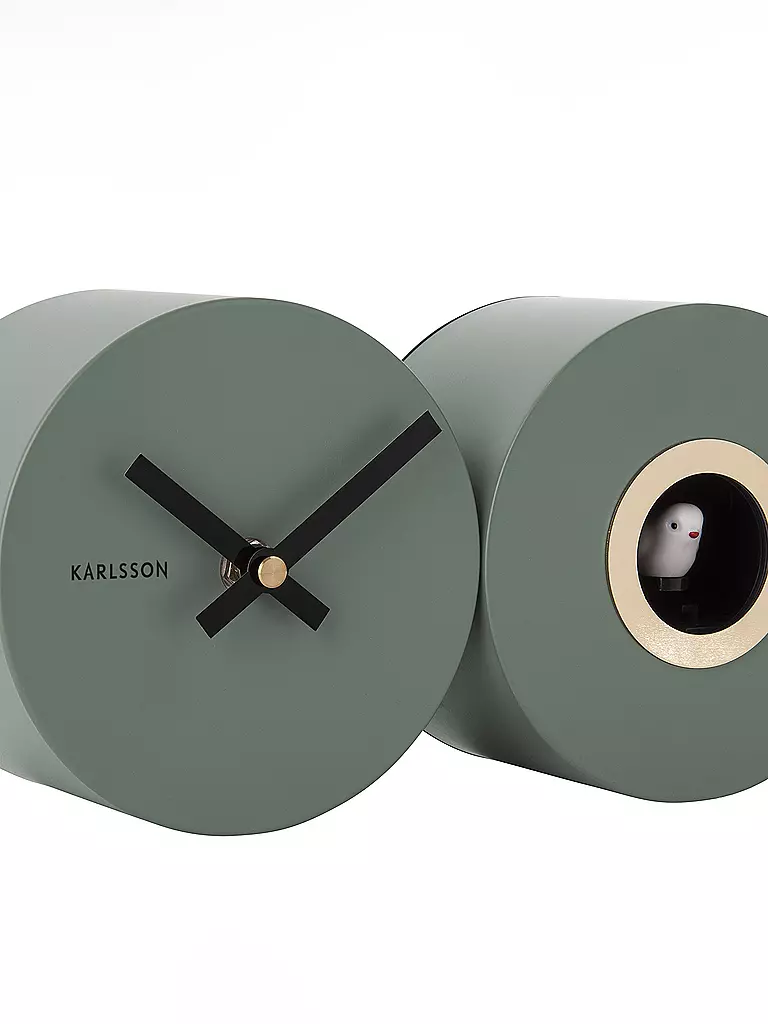 KARLSSON | Wanduhr CUCKOO DUO Jungle Green | Verde scuro