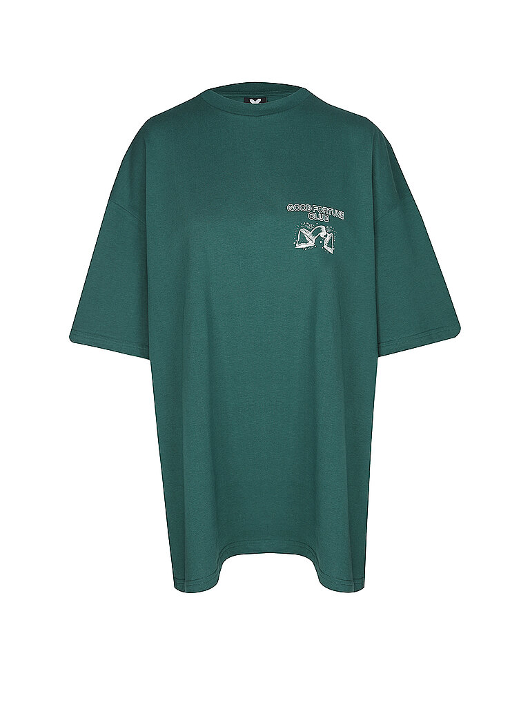 T-Shirt Oversized Fit GOOD FORTUNE verde scuro L