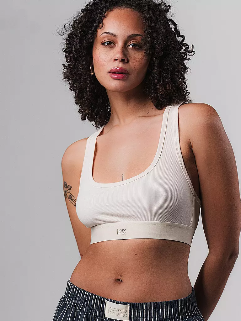 KARO KAUER | Bralette bianco sporco | 