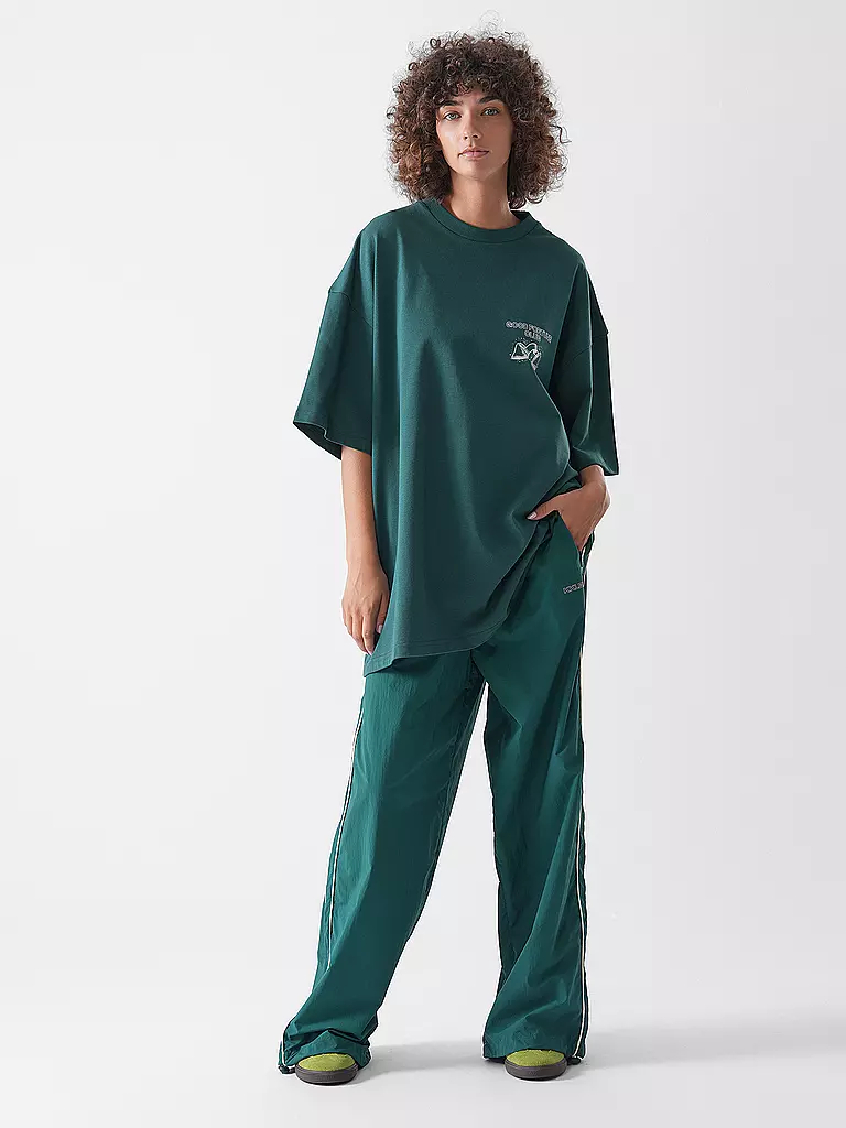 KARO KAUER | T-Shirt Oversized Fit GOOD FORTUNE | Verde scuro
