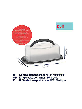 KELA | Contenitore per torta da re DELI 40cm Grigio grafite