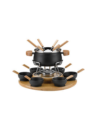 KELA | Fonduekarussell Natura 23 pz 1,2 l Nero/Faggio