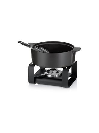 KELA | Set per fonduta di formaggio 9 pezzi ROMAN in ceramica nero