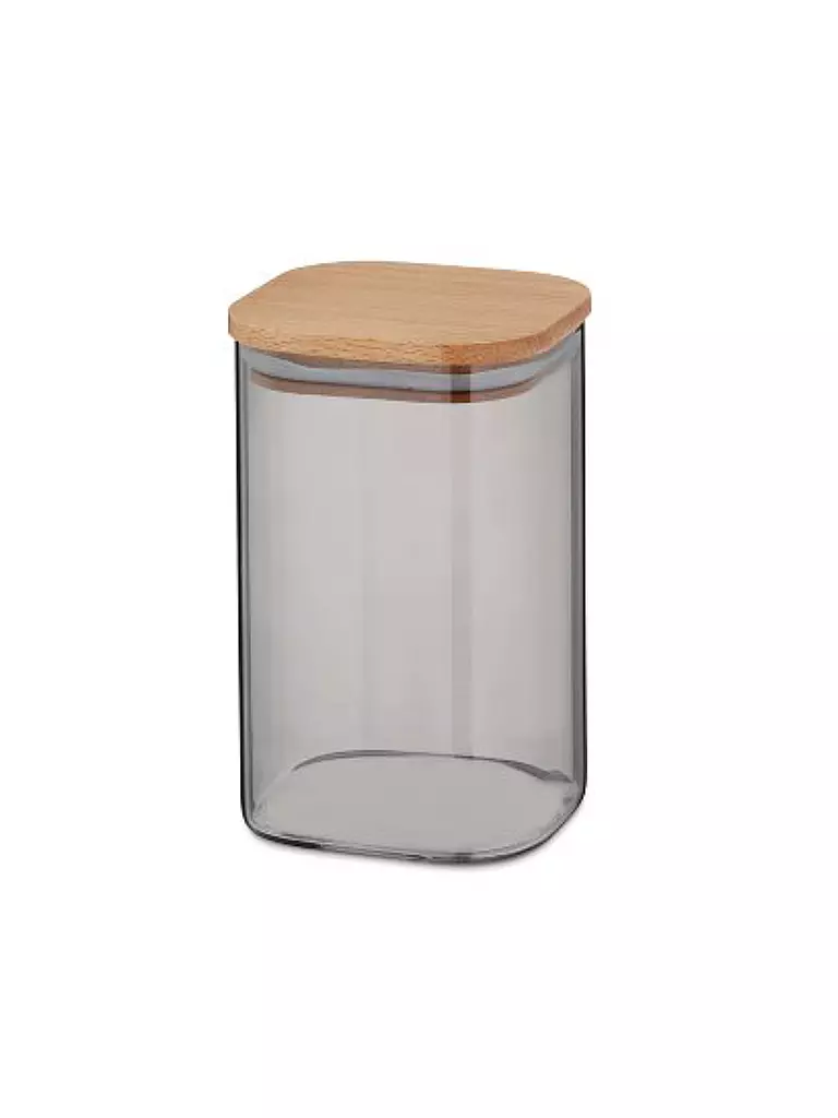 KELA | Barattolo per alimenti 1,1 l NEA vetro/faggio | Grigio