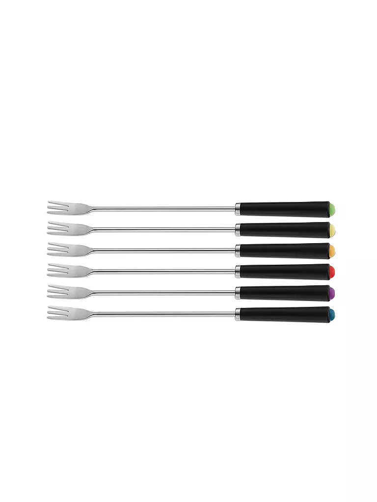 KELA | Forchette per fonduta di formaggio Morena, set da 6 pezzi. | Nero