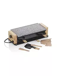 KELA | Raclette con pietra ollare BEDRETTO per 8 persone Granito / Legno | Grigio
