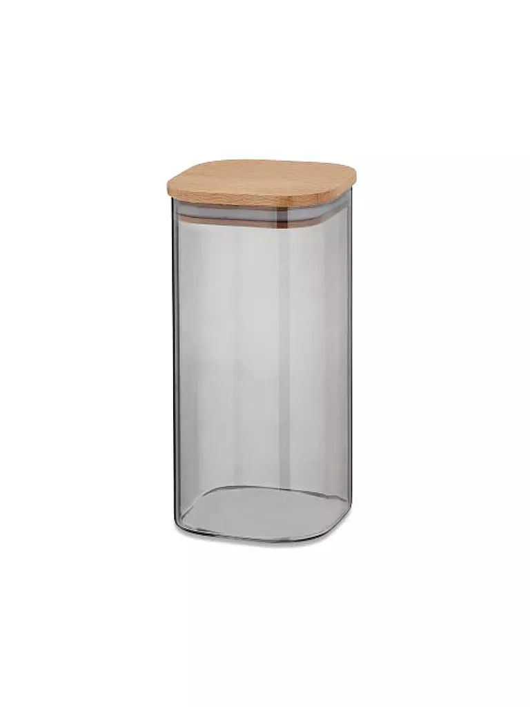 KELA | Vaso per alimenti 1,5 l NEA vetro/faggio | Grigio