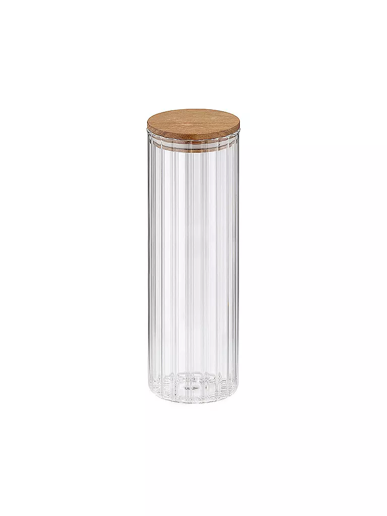 KELA | Vaso per alimenti DOROTHEA 1,5 l vetro / acero | Trasparente