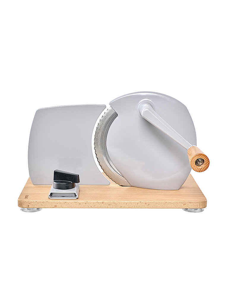 Affettatrice manuale color cenere grigio chiaro