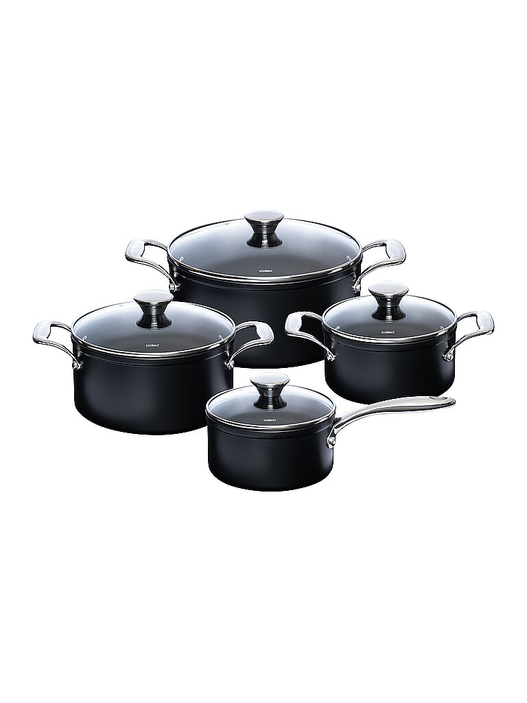 Set di pentole 8 pz. in ceramica antiaderente nero
