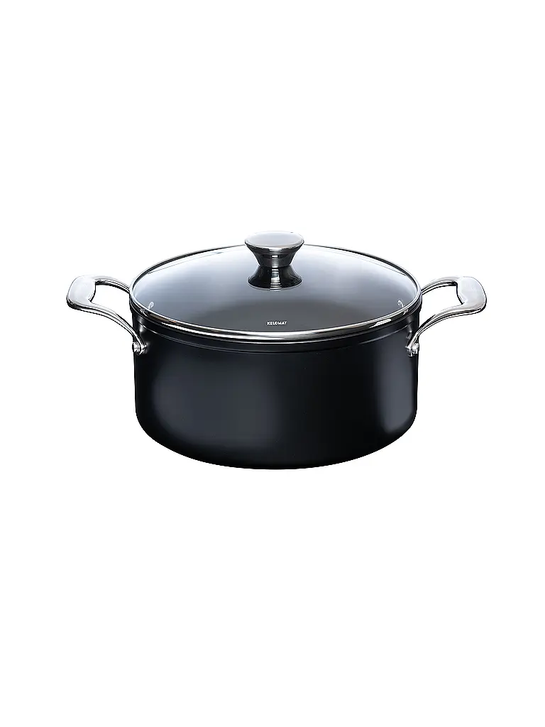 KELOMAT | Casseruola con coperchio in vetro 24cm/5,0l NUOVO Ceramica/Antiaderente | Nero