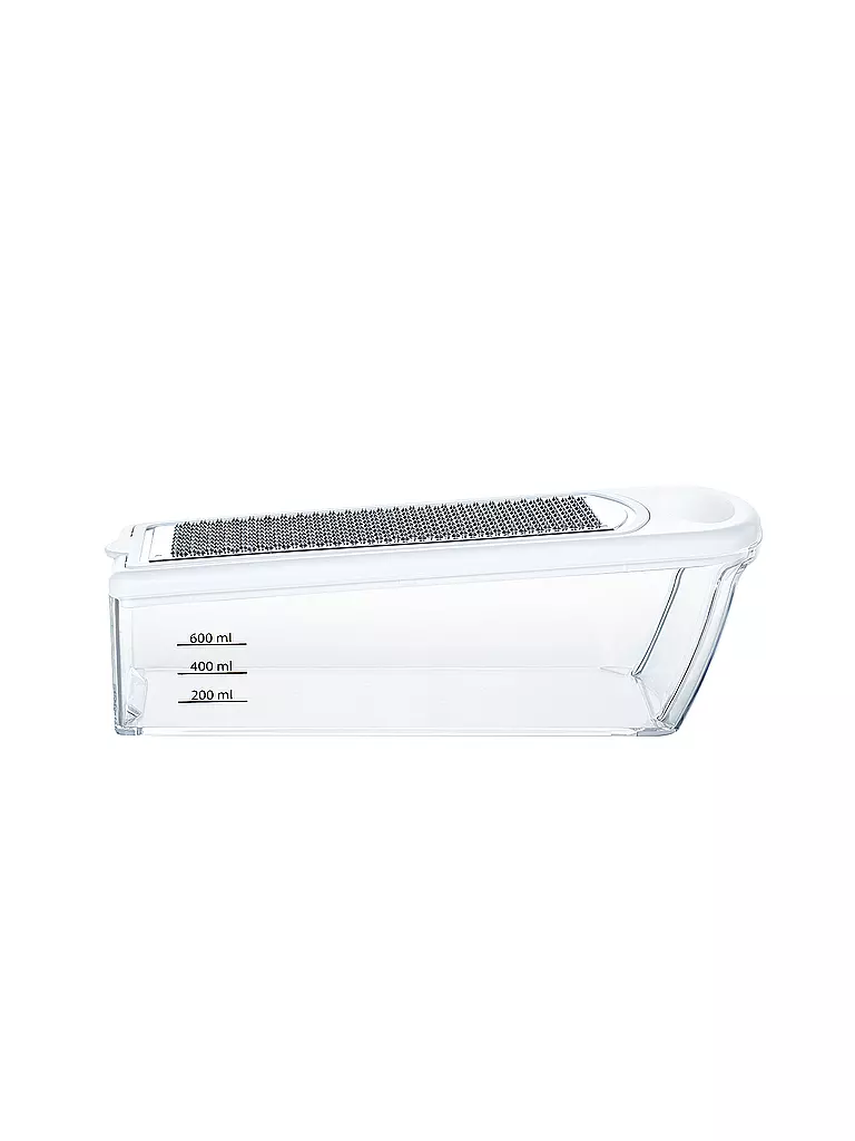 KELOMAT | Mandolina universale con 4 inserti Trasparente Bianco / Acciaio inossidabile | Trasparente