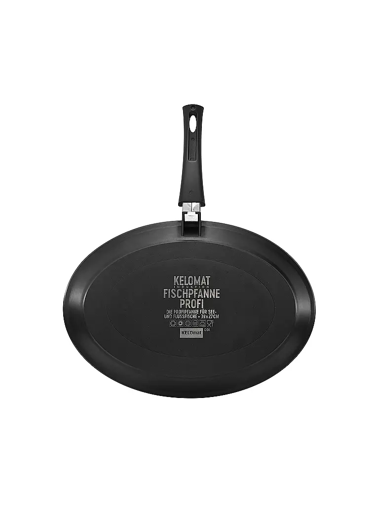 KELOMAT | Padella per pesce PROFI 39x27cm acciaio inox / antiaderente | Nero