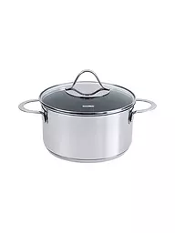 KELOMAT | Pentola per carne 20 cm / 3,3 l Perfekt Acciaio Inox Antiaderente | Argento