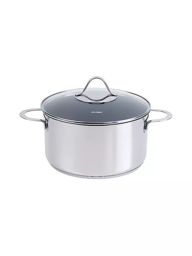 KELOMAT | Pentola per carne 24cm / 5,7l Perfekt Acciaio Inox Antiaderente | Argento