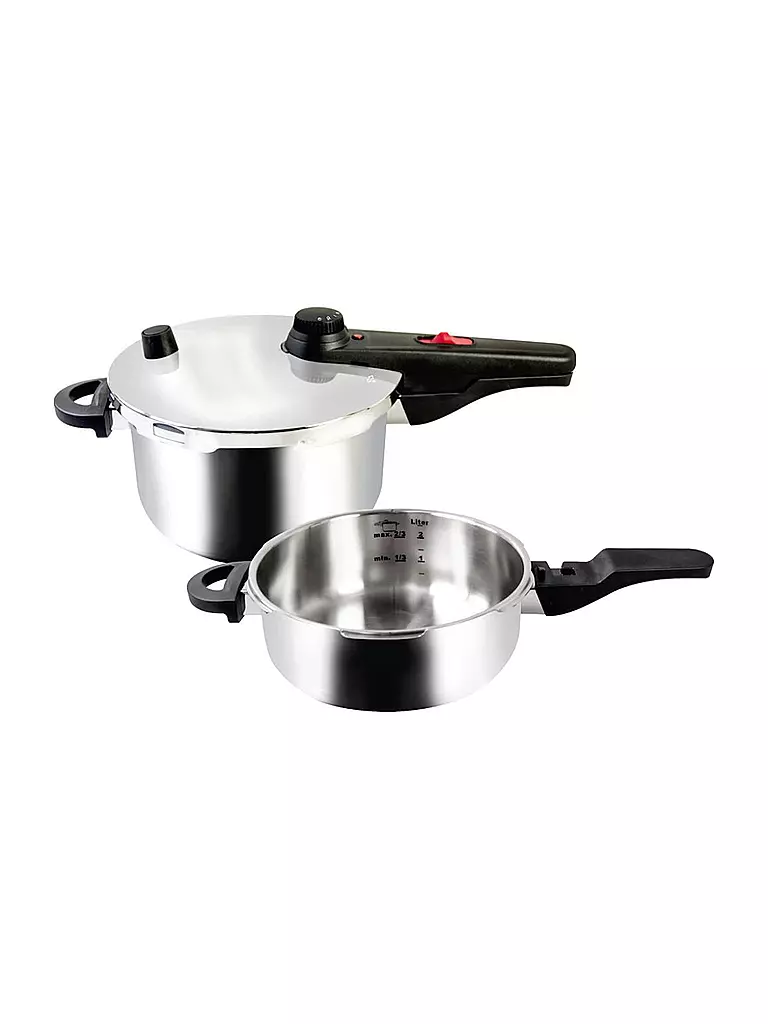 KELOMAT | Set pentola a pressione 22cm 4,5+3,0L | Argento