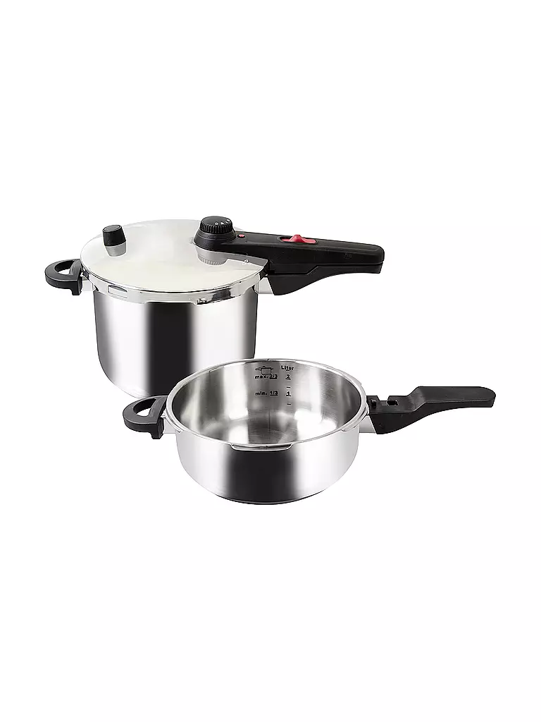 KELOMAT | Set pentola a pressione Alfa 22cm 6l INDUZIONE | Argento