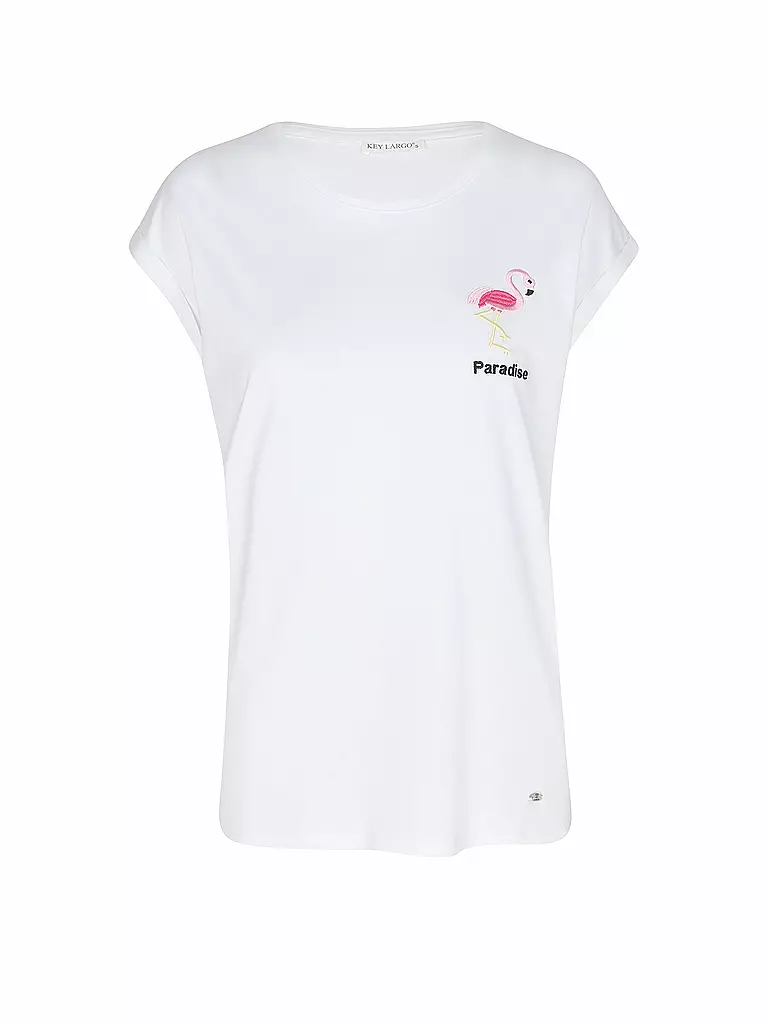 KEY LARGO | T-shirt FLAMINGO | Bianco