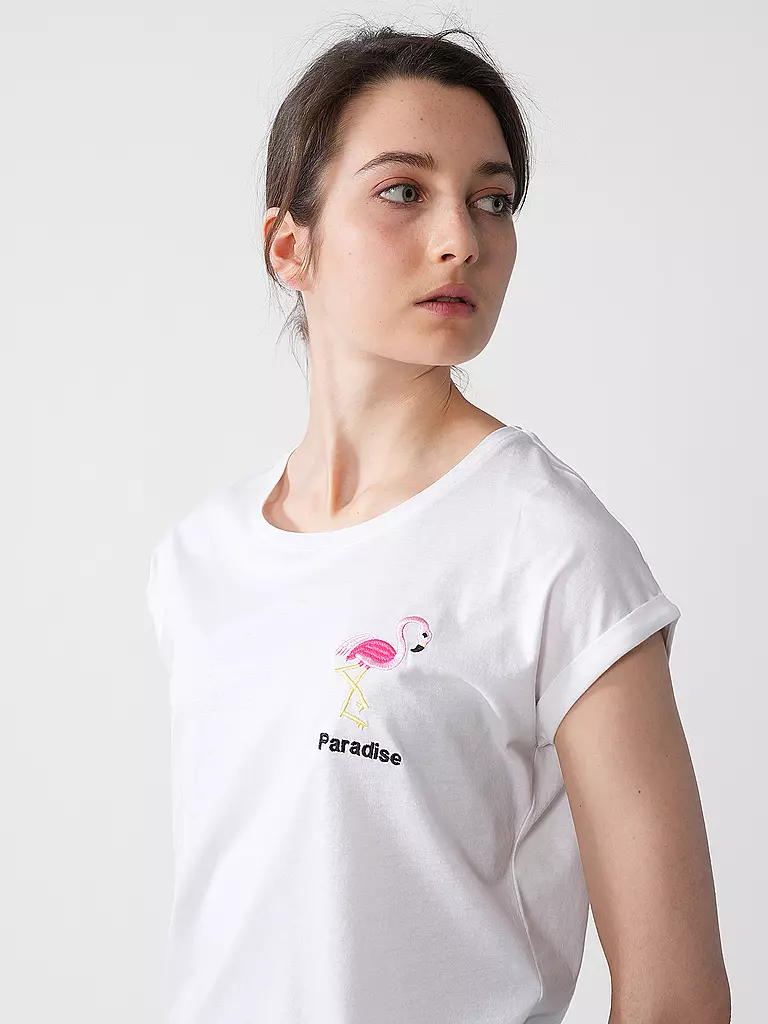 KEY LARGO | T-shirt FLAMINGO | Bianco