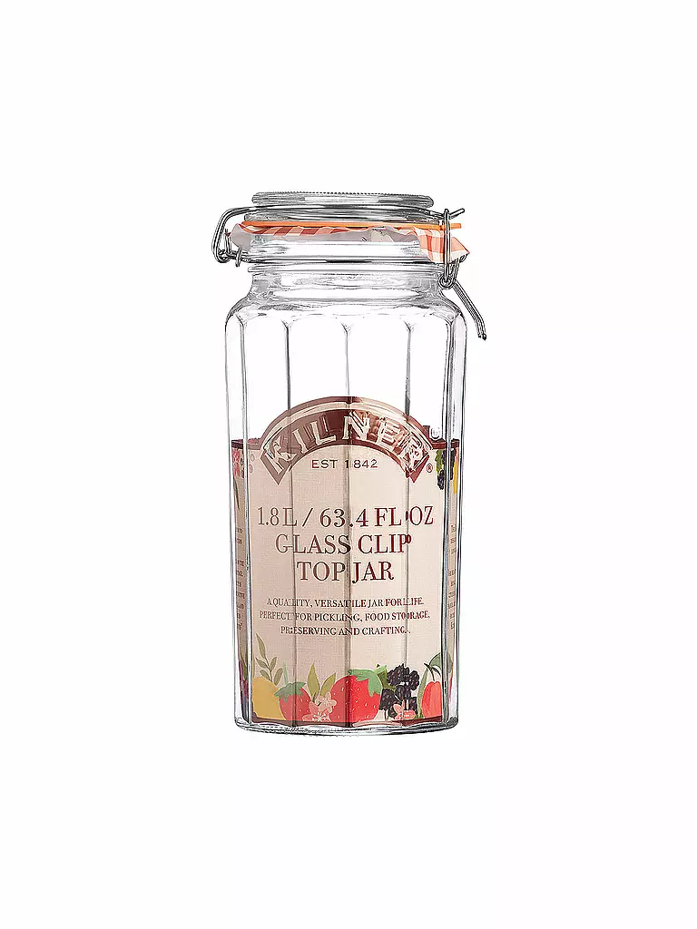 KILNER | Barattolo in vetro con chiusura a staffa Kilner sfaccettato 1,8 l | 
