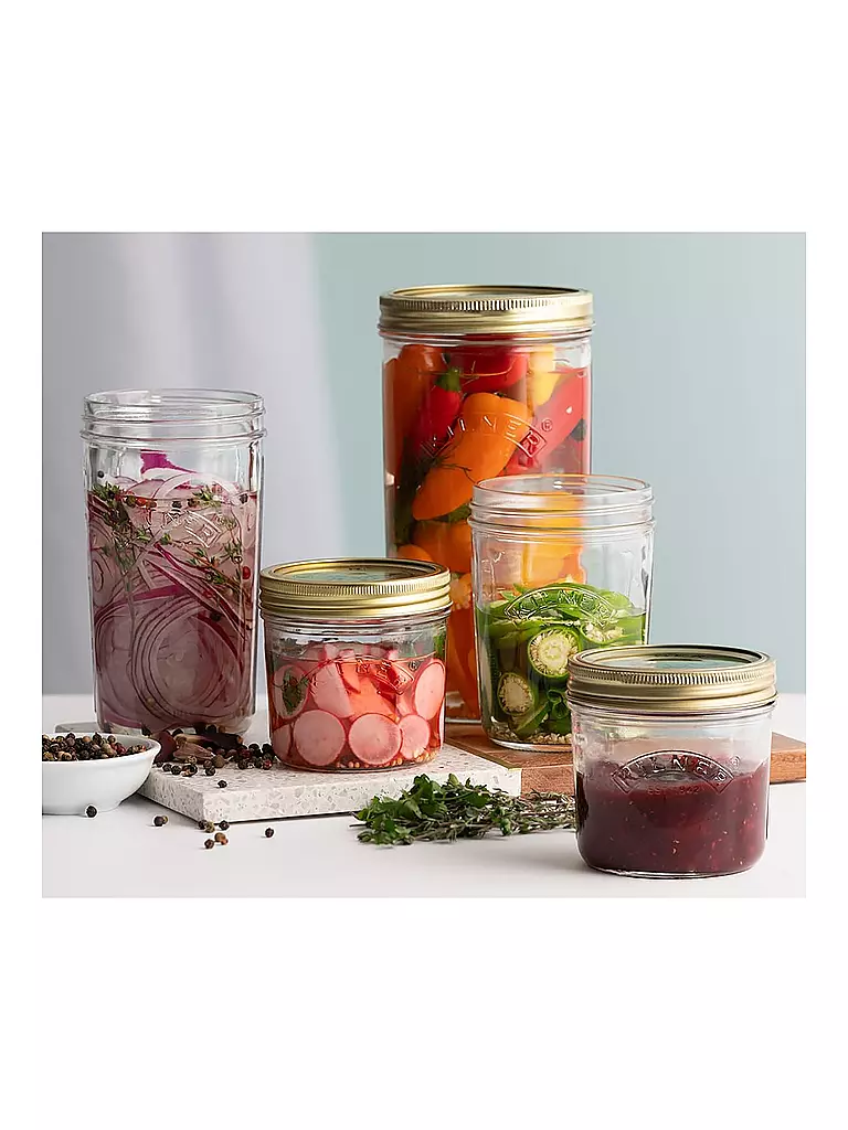 KILNER | Barattolo per conserve a bocca larga 200 ml vetro/metallo | Trasparente