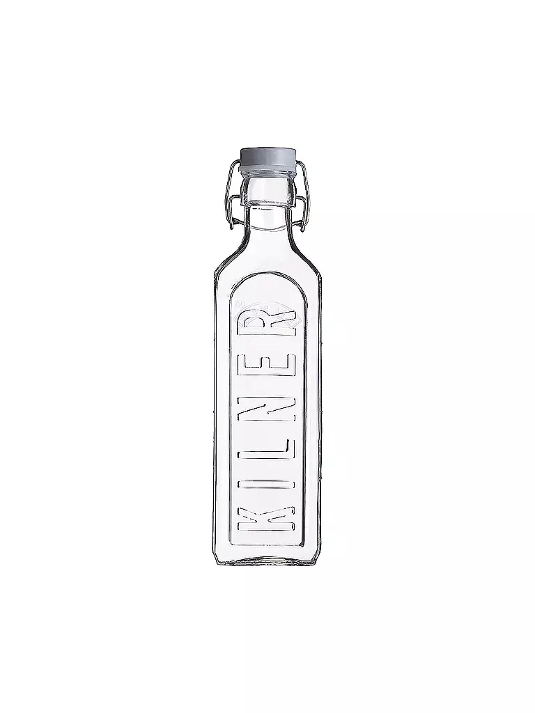 KILNER | Bottiglia di vetro con chiusura a staffa 600ml vetro squadrato | Trasparente