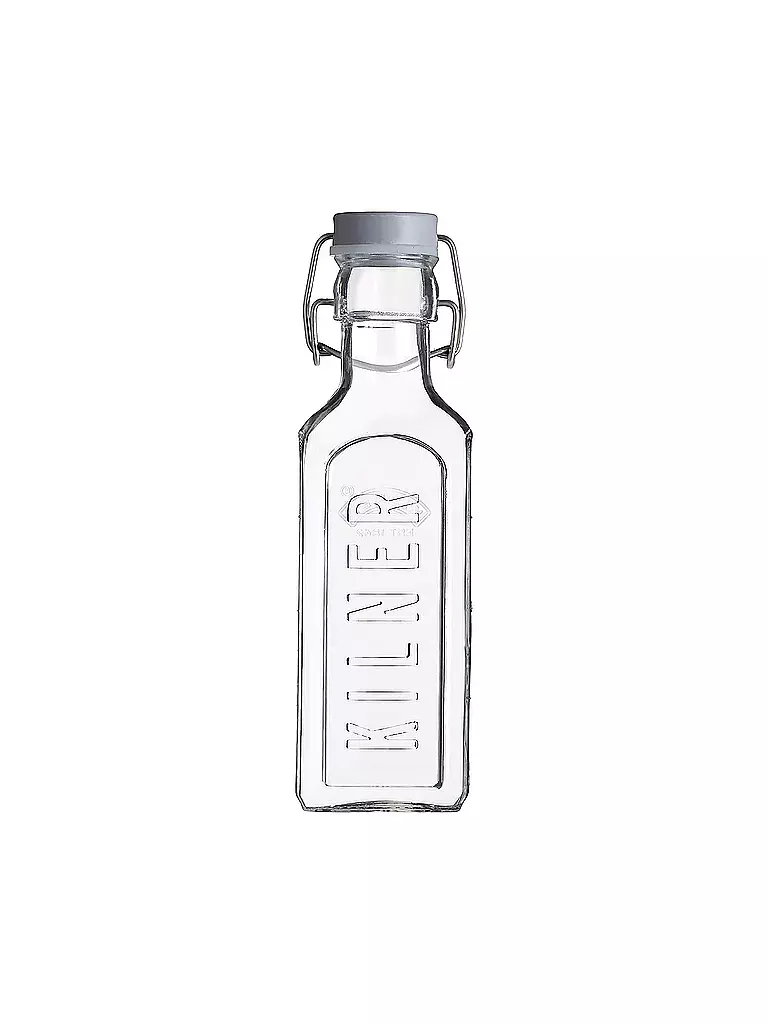 KILNER | Bottiglia in vetro con chiusura a staffa 300ml vetro squadrato | Trasparente