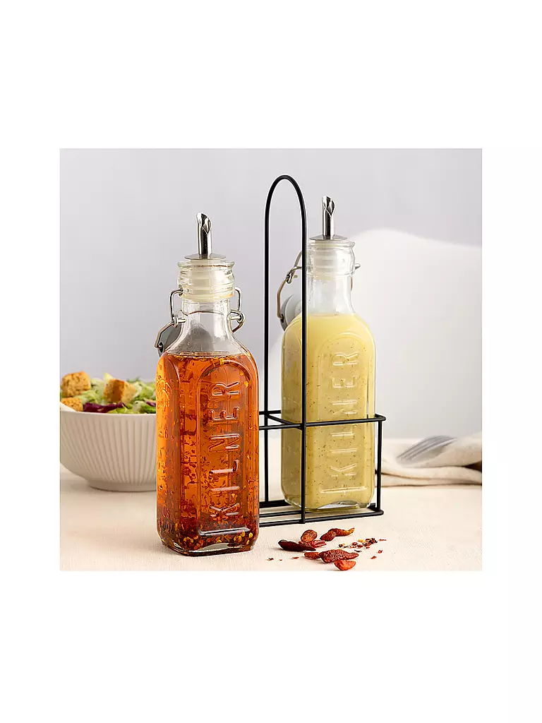 KILNER | Set di bottiglie per aceto/olio 2x0,3l | 