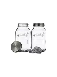 KILNER | Set fermentazione con 2 barattoli da 1 litro in vetro/acciaio inox | Trasparente