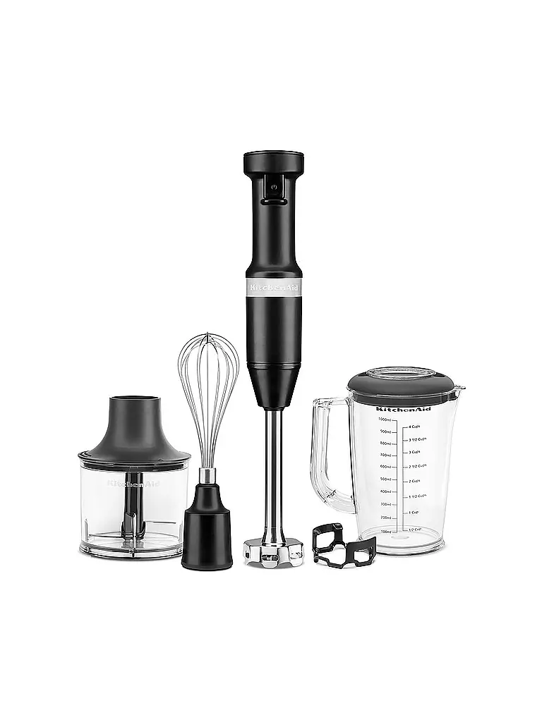 KITCHENAID | Frullatore a immersione con accessori 5KHBV83EBM Nero opaco | Nero