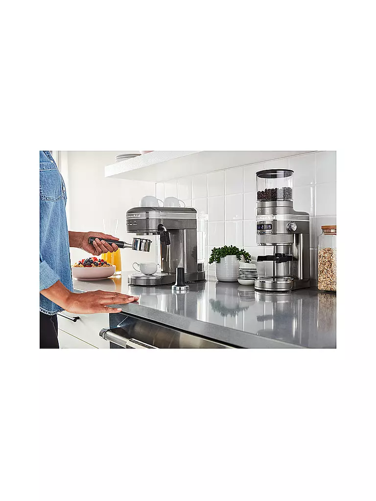KITCHENAID | Macinacaffè Artisan 5KCG8433EMS Argento Medaglione | Argento