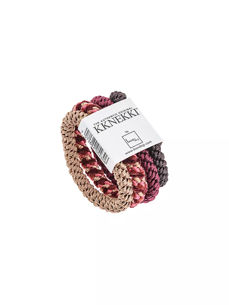 KKNEKKI | Elastici per capelli, confezione da 4, BUNDLE 31 | Rosso scuro