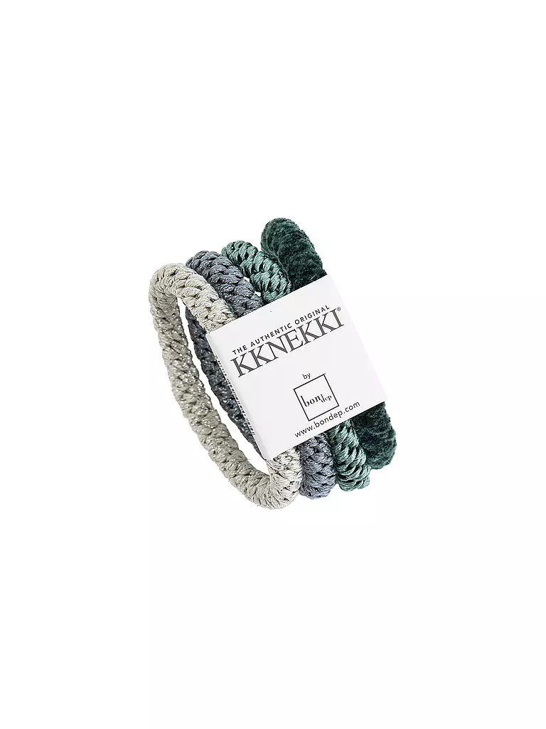 KKNEKKI | Elastici per capelli, confezione da 4, BUNDLE 35 | Verde scuro