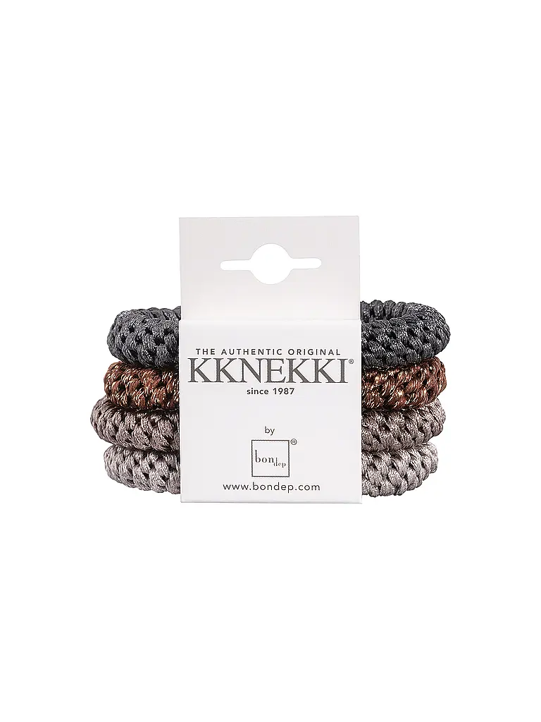 KKNEKKI | Elastici per capelli, confezione da 4, BUNDLE 54 | Grigio chiaro