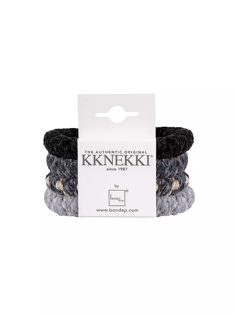 KKNEKKI | Elastici per capelli, confezione da 4, BUNDLE 56 | Nero