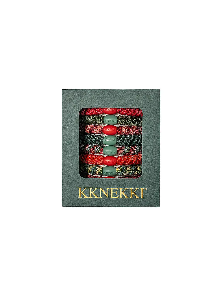 KKNEKKI | Elastici per capelli, confezione da 8. EDIZIONE FESTIVA | Rosso